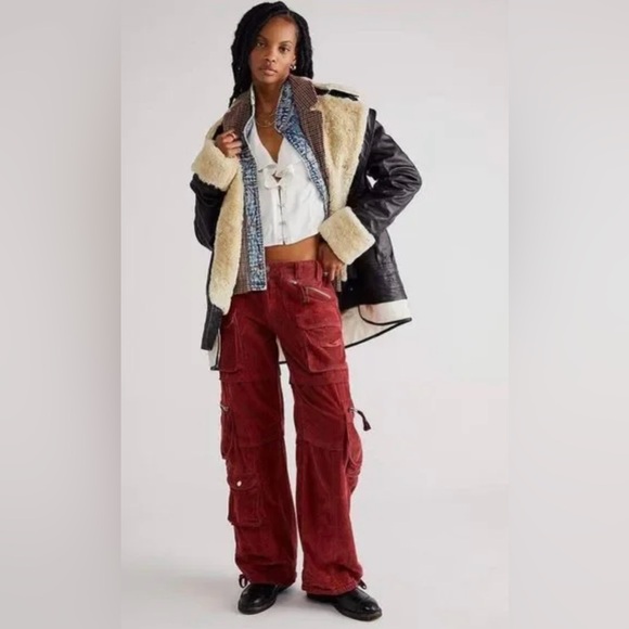 Free People Pants - Free People Corduroy Last Time Stacked Parachute Pants Size 8 NWT